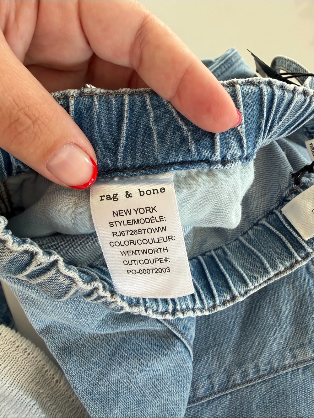 rag & bone Light Blue Relaxed Drawstring Jeans - Picture 9 of 9